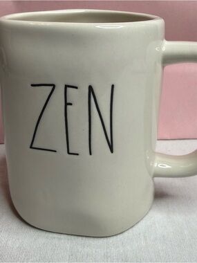Rae Dunn White Mug with Black "ZEN" Lettering